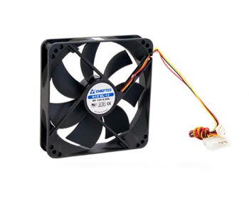 PC Case Fan Chieftec AF-1225S, 120x120x25 mm, 24-27 dB, 1350RPM, 55 CFM, 3pin/Molex