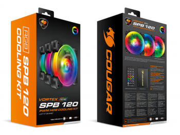 PC Case Fan Cougar Vortex RGB SPB 120 Cooling kit, 3x120x120x25mm, 600-1500 RPM, 26 dBA, RGB HUB, RC