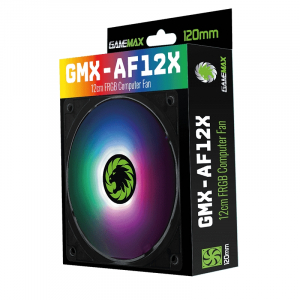 PC Case Fan GAMEMAX GMX-AF12X, 120mm, 23.7dB, 24.8 CFM, 1100PM, Sleeve Bearing, RGB, Molex + 3pin
