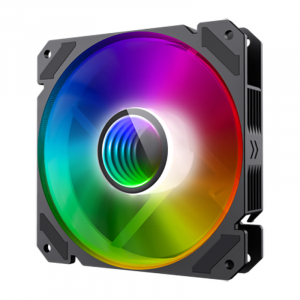 PC Case Fan GAMEMAX FN-12Rainbow-C9, 120mm, ARGB, 28.8dB, 56,62 CFM, 1200RPM, Hydro Bearing, Black