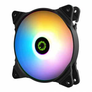 PC Case Fan GAMEMAX FN-12Rainbow-C, 120mm, ARGB, 28.8dB, 33 CFM, 1100RPM, Hydro Bearing, Black