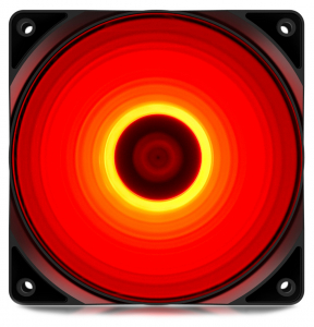 PC Case Fan Deepcool RF120R, 120x120x25, 21.9 dB, 48.9 CFM, 1300PM, Red LED, Hydro Bearing