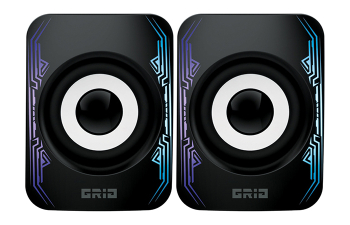 Speakers Qumo Grid, 10w, RGB, Black, 3.5+USB