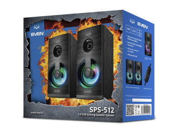 Speakers SVEN "SPS-512" Black, 6w, RGB Light