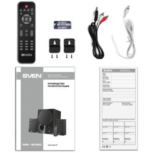 Speakers SVEN "MS-2080" SD-card, USB, FM, remote control, Bluetooth, Black, 70w/40w + 2x15w/2.1