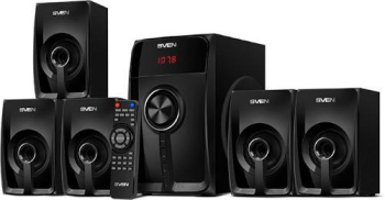 Audio System 5.1 SVEN "HT-202"  100w / 20w+5*16w, BLUETOOTH, USB, SD, FM, Display, RC, Black