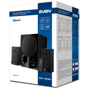 Speakers SVEN "MS-2080" SD-card, USB, FM, remote control, Bluetooth, Black, 70w/40w + 2x15w/2.1