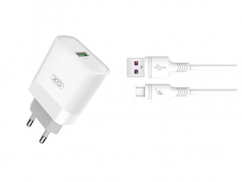 Wall Charger XO, 1USB, Q.C3.0 15W, L63, White