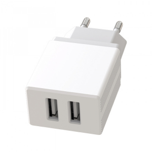 Wall Charger XO + Micro-USB Cable, 2USB, 2.4A, L75, White