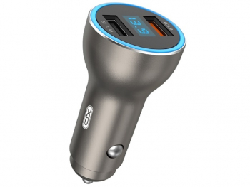 Car Charger XO, QC3.0 + LED, CC26, Gray