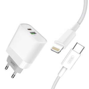 Wall Charger XO + Lightning Cable, Q.C3.0+PD 18W, L64, white