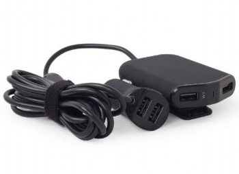  Universal 4-port USB Car сharger Energenie, max.2.4A, Input 12-24V, EG-4U-CAR-01