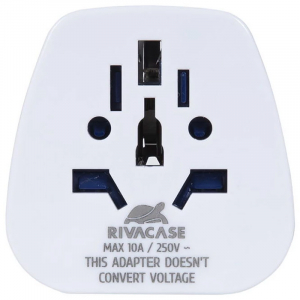 Wall Charger Adapter Rivacase PS4100 W00 travel adapter World to EU, White