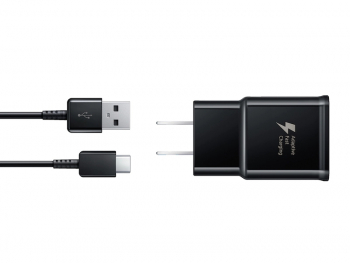 Original Sam. EP-TA20, Fast Travel Charger + Type-C Cable, Black