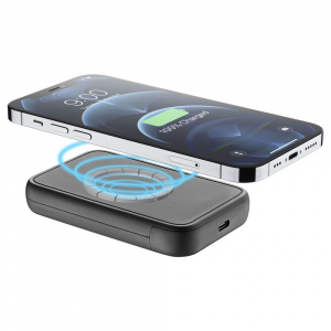 Wireless Power Bank Cellularline 5000mAh, MAG, Black