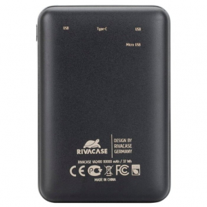 Power Bank Rivacase 10000 mAh, VA2410, Black