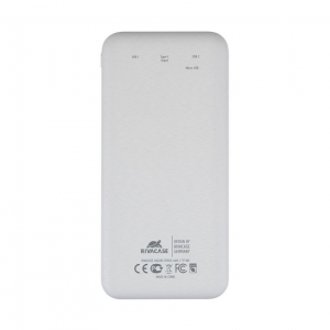 Power Bank Rivacase 10000 mAh, VA2240, White