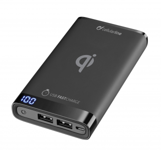 Wireless Power Bank Cellularline 8000mAh, Black