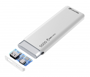 Power Bank Cellularline 5000mAh, slim, White