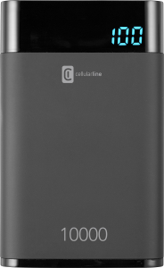 Power Bank Cellularline 10000mAh, QC HD Polimer Battery, Black