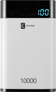 Power Bank Cellularline 10000mAh, QC HD Polimer Battery, White