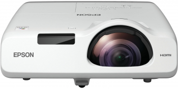 Projector Epson EB-535W; ShortThrow, LCD, WXGA, 3400Lum, 16000:1, LAN, 16W, White