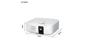 Projector Epson EH-TW6250; Android TV, LCD, 4K Enh, 2800Lum, 1.6x Zoom, Wi-Fi, HDR10, White