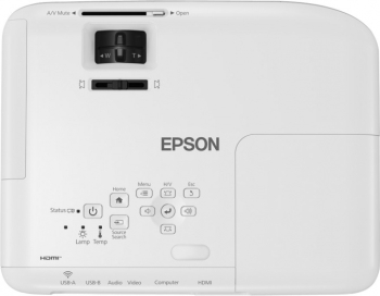 Projector Epson EB-W06; LCD, WXGA, 3700Lum, 16000:1, 1.2x Zoom, USB-Display, White