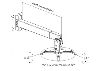 Ceiling/Wall Mount Reflecta, "TAPA" Universal  White, 430-650mm, max.load 20kg, 23054