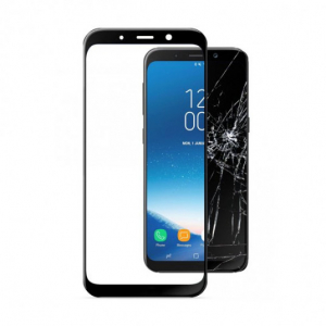 Cellular Tempered Glass for Sam. Gal. A8(2018), curved, Black