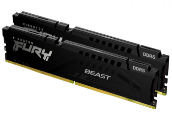 32GB DDR5-5200MHz  Kingston FURY Beast (Kit of 2x16GB) (KF552C40BBK2-32), CL40-40-40, 1.25V, Black