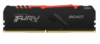 16GB DDR4-3733MHz  Kingston FURY Beast RGB (Kit of 2x8GB) (KF437C19BBAK2/16), CL19, 1.35V, Black