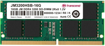 16GB DDR4-  3200MHz  SODIMM  Transcend PC25600, CL22, 260pin DIMM 1.2V