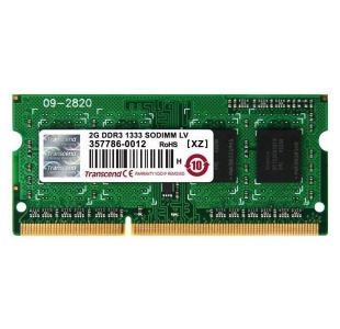 2GB DDR3 1333MHz SODIMM 204pin Transcend PC10600, CL9, 1.35V
