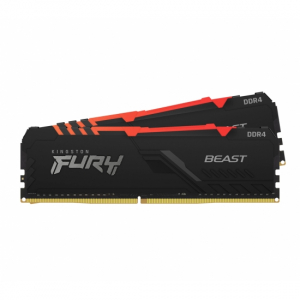 16GB DDR4-3000MHz  Kingston FURY Beast RGB (Kit of 2x8GB) (KF430C15BBAK2/16), CL15-17-17, 1.35V, BLK