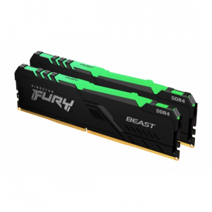 16GB DDR4-3000MHz  Kingston FURY Beast RGB (Kit of 2x8GB) (KF430C15BBAK2/16), CL15-17-17, 1.35V, BLK