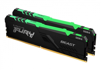 16GB DDR4-3200MHz  Kingston FURY Beast RGB (Kit of 2x8GB) (KF432C16BBAK2/16), CL16-18-18, 1.35V, BLK