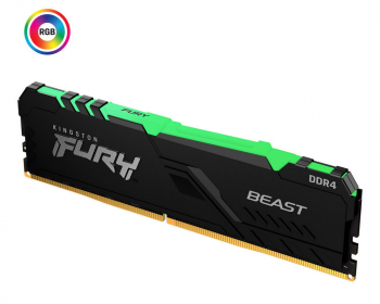 16GB DDR4-2666MHz  Kingston FURY Beast RGB (KF426C16BB1A/16), CL16-18-18, 1.2V, Intel XMP 2.0, Black