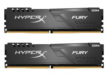 32GB DDR4-3733MHz  Kingston HyperX FURY (Kit of 2x16GB) (HX437C19FB3K2/32), CL19-23-23, 1.35V, Black