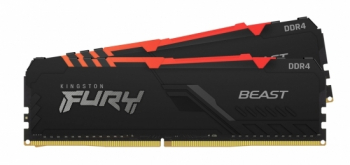 16GB DDR4-3733MHz  Kingston FURY Beast RGB (Kit of 2x8GB) (KF437C19BBAK2/16), CL19, 1.35V, Black