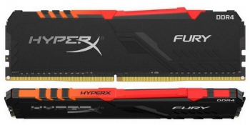 16GB DDR4-3733MHz  Kingston HyperX FURY RGB (Kit of 2x8GB) (HX437C19FB3AK2/16), CL19, 1.35V, Black