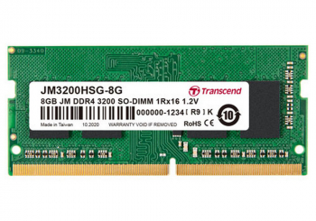 .8GB DDR4-  3200MHz  SODIMM  Transcend PC25600, CL22, 260pin DIMM 1.2V