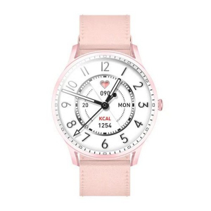 Kieslect Smart Watch Lora, Leather Strap, Pink