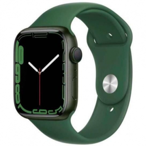 Apple Watch Series 7 GPS, 45mm Green Aluminium Case with Clover Sport Band, MKN73