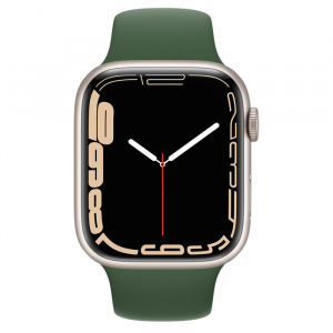Apple Watch Series 7 GPS, 45mm Green Aluminium Case with Clover Sport Band, MKN73