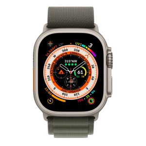 Apple Watch Ultra GPS + Cellular, 49mm Titanium Case with Green Alpine Loop - Large, MQFP3