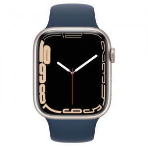Apple Watch Series 7 GPS, 45mm Blue Aluminium Case with Abyss Blue Sport Band, MKN83