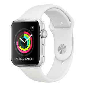 Apple Watch 3 42mm/Silver Aluminium Case With White Sport Band, MTF22 GPS, Silver
