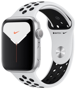 Умные часы Apple Watch Nike Series 5 44mm MX3V2 Silver Aluminium Case with Pure Platinum Black Nike Sport Band 