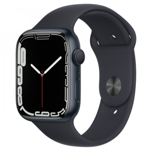 Apple Watch Series 7 GPS, 41mm Midnight Aluminium Case with Midnight Sport Band, MKMX3